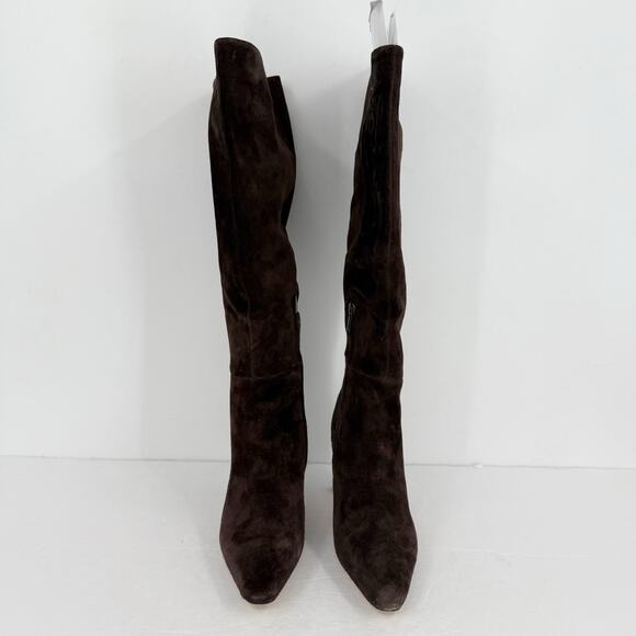 SAM EDELMAN Womens Sylvia Knee High Boots US 7.5 WIDE CALF Brown Suede NIB - Picture 6 of 13